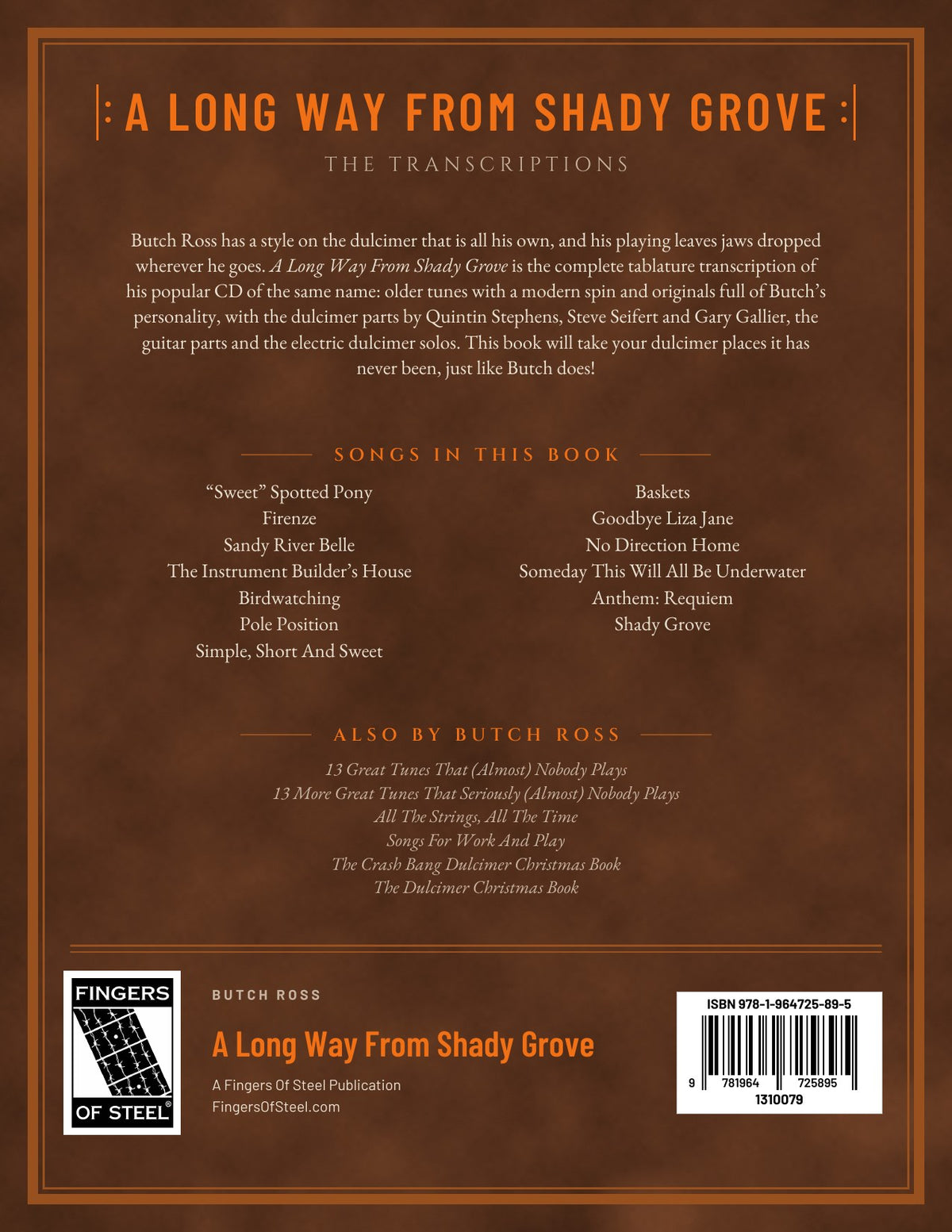 Back cover of A Long Way From Shady Grove by Butch Ross