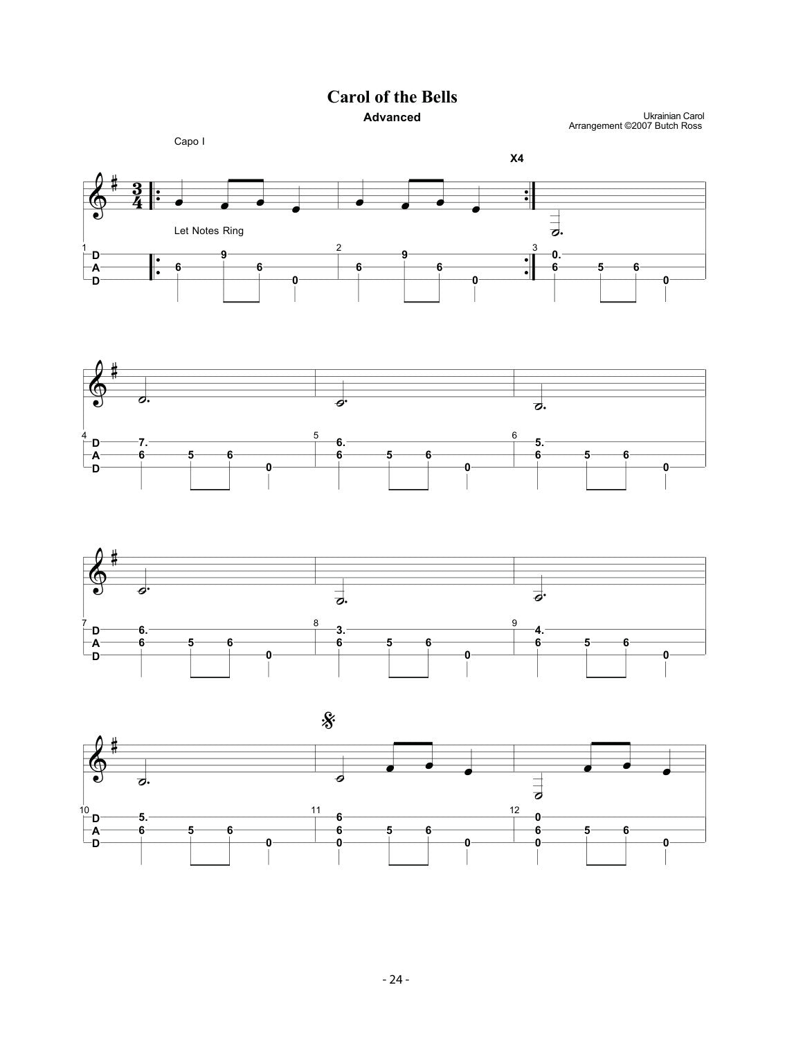 Butch Ross - The Dulcimer Christmas Book-Fingers Of Steel-PDF-Digital-Download