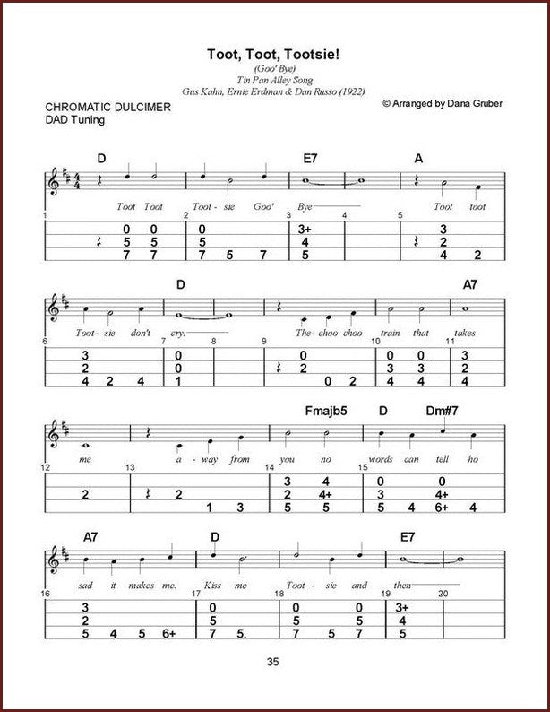 Dana Gruber - Speakeasy And Tin Pan Alley Tunes For Chromatic Dulcimer-Fingers Of Steel-PDF-Digital-Download