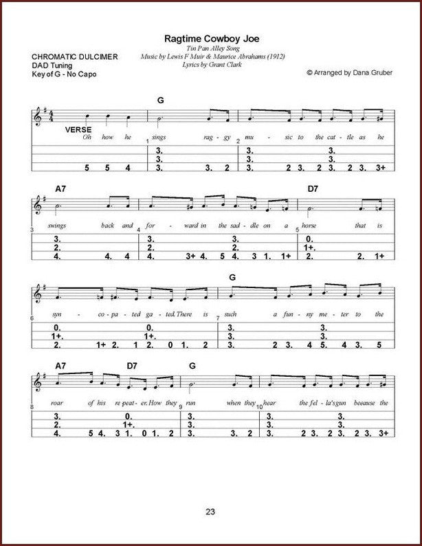 Dana Gruber - Speakeasy And Tin Pan Alley Tunes For Chromatic Dulcimer-Fingers Of Steel-PDF-Digital-Download