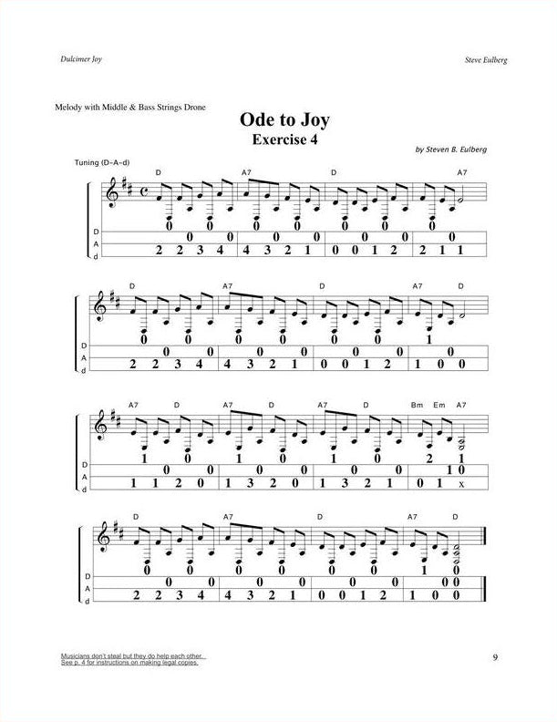 Steve Eulberg - Dulcimer Joy: Exercises For Developing Right Hand Facility And Comfort-Fingers Of Steel-PDF-Digital-Download