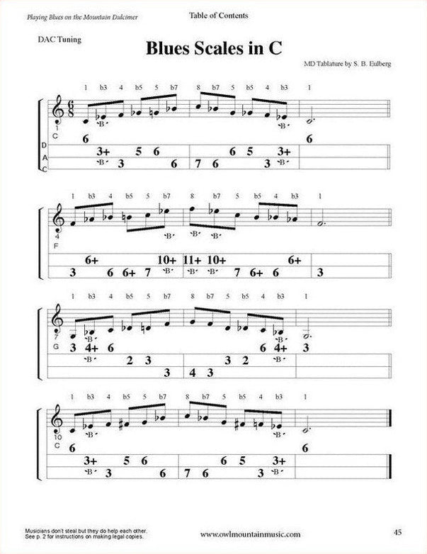Steve Eulberg - Playing Blues On The Mountain Dulcimer-Fingers Of Steel-PDF-Digital-Download