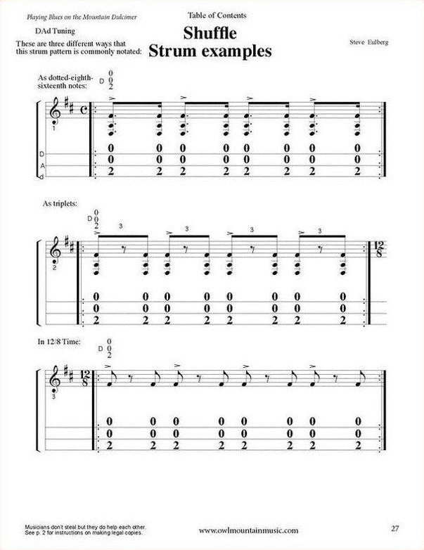 Steve Eulberg - Playing Blues On The Mountain Dulcimer-Fingers Of Steel-PDF-Digital-Download