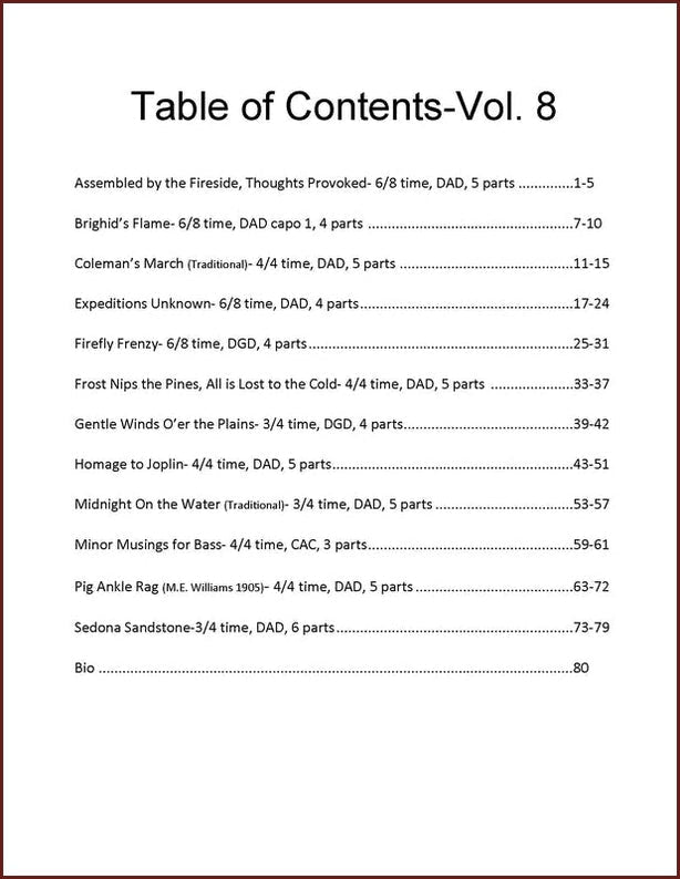 Ellen Pratt - Ensemble Arrangements For The Mountain Dulcimer, Volume 8-Ellen Pratt-PDF-Digital-Download