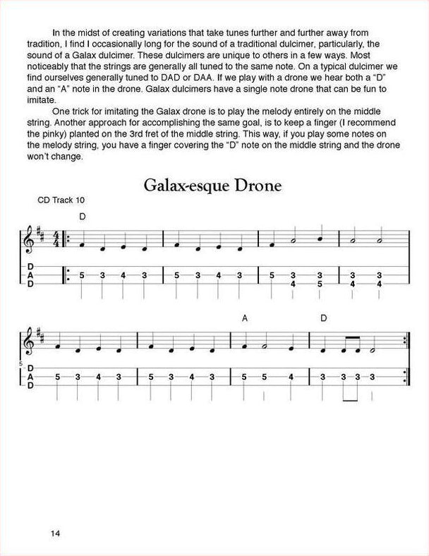 Sample page from Tunes & Techniques: Liza Jane: Galax-esque Drone