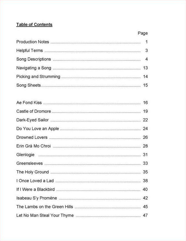 Table of contents of From Ditties To Dirges by Janene Millen And Shawn McCurdy