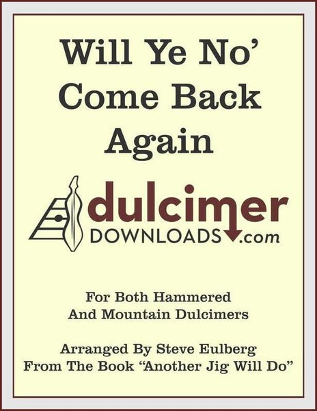 Steve Eulberg - Will Ye No' Come Back Again, From "Another Jig Will Do"-Steve Eulberg-PDF-Digital-Download